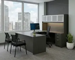 U Shaped Desk with Hutch - HL