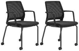 Rolling Guest Chairs - 2 Pack - Medina