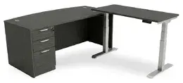 Bow Front Sit Stand L Shape Desk - HL