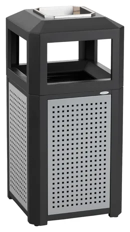 Steel Trash Can with Ashtray - Evos