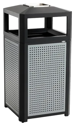 Steel Trash Can with Ashtray - Evos