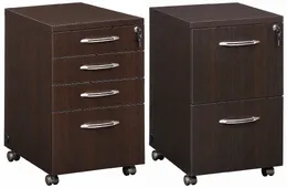 Pair of 2 & 4 Mobile Drawer Pedestals for Aberdeen Credenzas