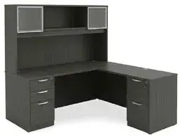 L Shaped Desk with Hutch and Drawers - HL Series