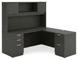 L Shaped Desk with Hutch and Drawers - HL Series