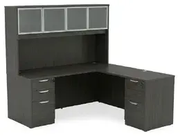 L Shaped Desk with Hutch and Drawers - HL Series