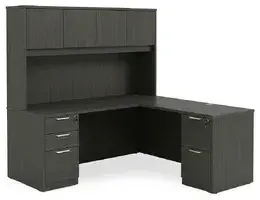 L Shaped Desk with Hutch and Drawers - HL Series