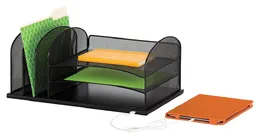 Desk File Organizer with Power - Onyx