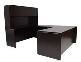 U Shaped Desk with Hutch - PL Laminate