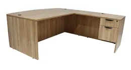 Bow Front L Shaped Desk - PL Laminate