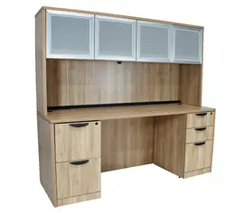 Credenza Desk with Hutch - PL Laminate