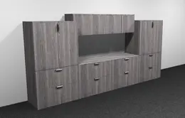 Lateral File Cabinet Credenza with Storage - Laminate Doors