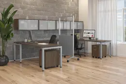 Two Person Desk with Storage - Elements