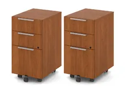 Pair of 3 Drawer Mobile Pedestals for Group Lacasse Desks