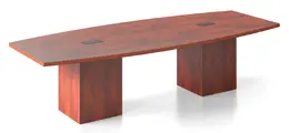 Boat Shaped Conference Table with Cube Base - PL Laminate