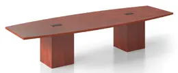 Boat Shaped Conference Table with Cube Base - PL Laminate