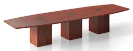 Boat Shaped Conference Table with Cube Base - PL Laminate