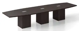 Boat Shaped Conference Table with Cube Base - PL Laminate