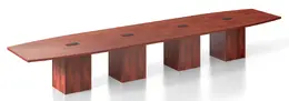 Boat Shaped Conference Table with Cube Base - PL Laminate