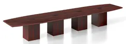 Boat Shaped Conference Table with Cube Base - PL Laminate