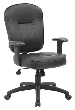 Leather Office Chair with Arms - LeatherPlus