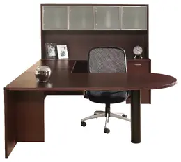 U Shaped Peninsula Desk with Hutch - Napa