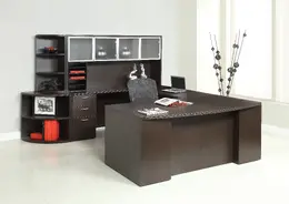 Bow Front U Shaped Desk with Storage - Napa