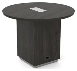 Round Conference Table with Power - Tuxedo