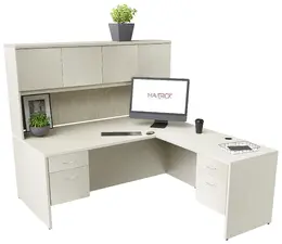 L Shaped Desk with Hutch and Drawers - Maverick