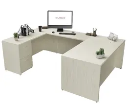 U Shaped Desk with Drawers - Maverick