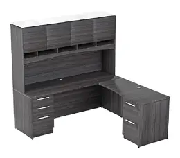 L Shaped Desk with Hutch - Potenza