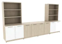 Credenza Wall Unit with Open Shelf Storage - Potenza