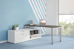 Modern L Shaped Desk with Drawers - Elements