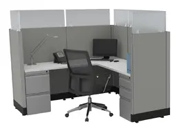 L Shaped Cubicle Workstation - Systems