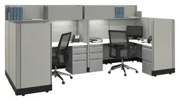 2 Person Cubicle with Storage - Systems