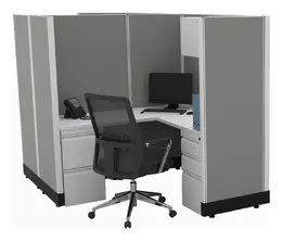 2 Person Cubicle with Power - Systems