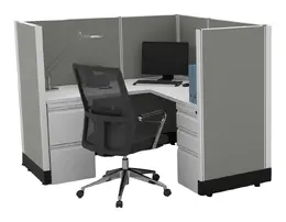 L Shaped Cubicle with Power - Systems