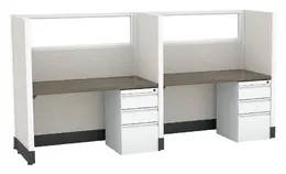 2 Person Call Center Cubicle with Power - Systems