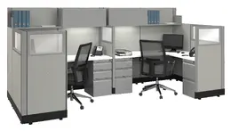 2 Person Cubicle with Storage and Power - Systems