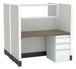 2 Person Call Center Cubicle with Power - Systems