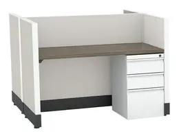 2 Person Call Center Cubicle with Power - Systems