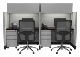 2 Person Call Center Cubicle with Power - Systems