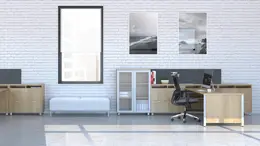 T Shaped Desk with Side Storage - Concept 3