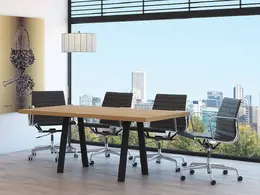 Rectangular Conference Table with Metal Legs - Apex