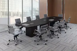 Boat Shaped Conference Table with Cube Base - PL Laminate