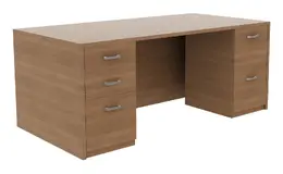 Double Pedestal Desk - Amber