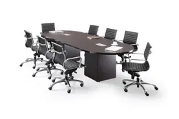 Racetrack Conference Table with Cube Base - PL Laminate