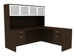 Desk with Hutch and Drawers - Amber