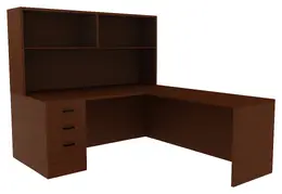 Desk with Hutch and Drawers - Amber