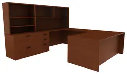 Desk with Bookcase - Amber