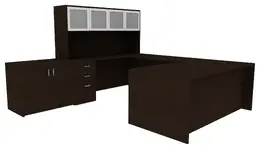 Office Desk with Hutch - Amber